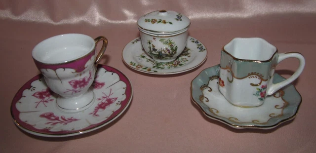 Lot De 6 Tasses à Café En Porcelaine Avec Soucoupes Motif