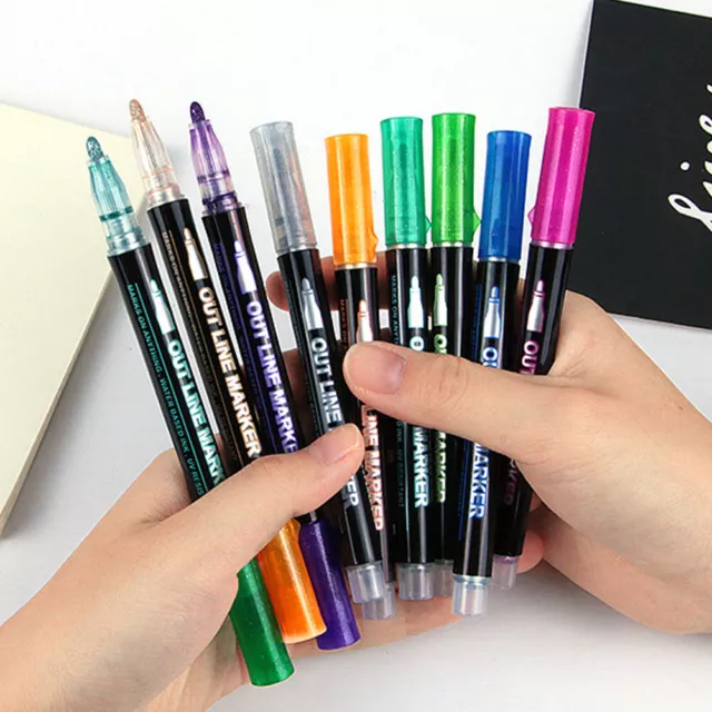 DOUBLE LINE SILVER Fineliner Pens Set DIY Inking Pens for Artists (24  Colors) $24.41 - PicClick AU