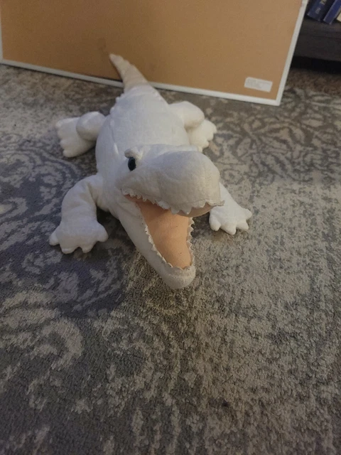 WILD REPUBLIC REALISTIC Albino White Alligator Crocodile Plush Stuffed