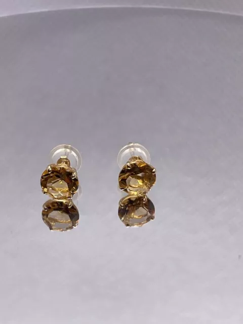 14k Gelbgold Ohrstecker mit 3ct echte gelbe Topas Edelsteine 3