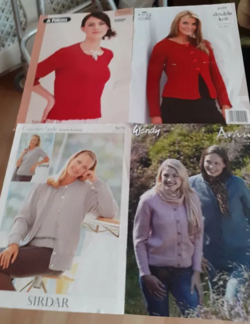 4 Ladies/Womans  DK Double Knit Knitting Patterns Jumpers & Cardigans POST FREE