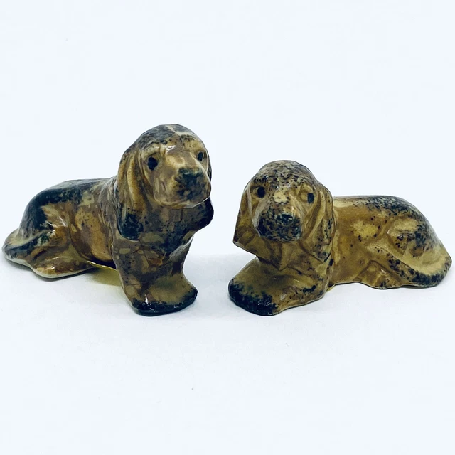 Vtg PAIR OF DACHSHUND DOXIE Porcelain Figurines OMC JAPAN