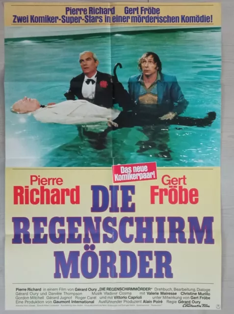 P165 Original Kinoplakat DIE REGENSCHIRMMÖRDER Pierre Richard  Gert Fröbe