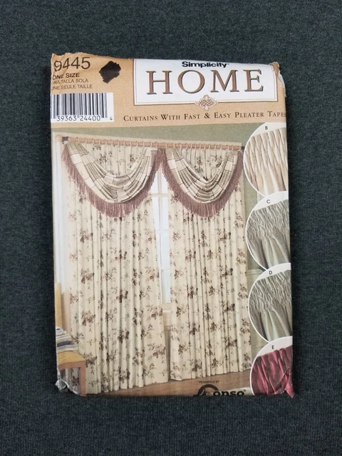 Simplicity Pattern #9445 ~ Window Treatmeats Curtains ~ FF/UC