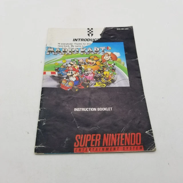 SUPER MARIO KART SNES Super Nintendo Instruction Booklet Manual Only