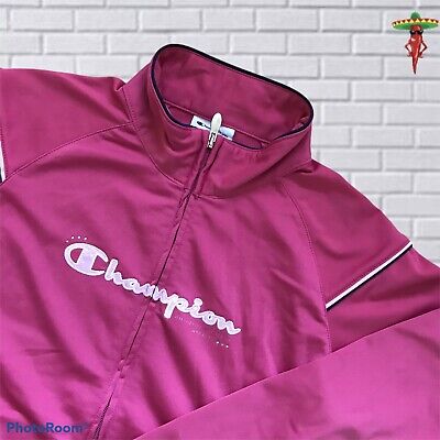Vintage Champion Track Jacket Girls Tag Size 150/155 L 11/12 Years. Bright Pink