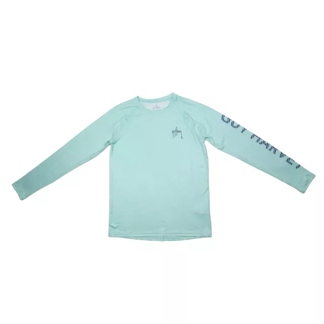 Guy Harvey Crewneck UPF Performance Graphic T-Shirt Aqua Size S 1791