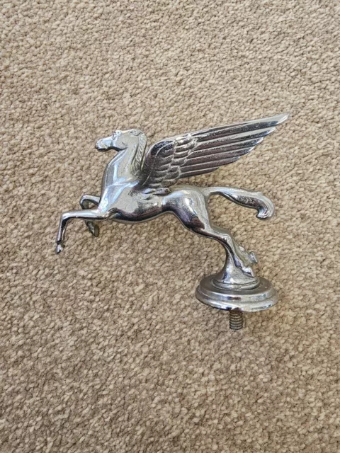 VINTAGE 1950s PEGASUS CAR RADIATOR CAP MASCOT ~ MOBIL WINGED HORSE HOOD ORNAMENT