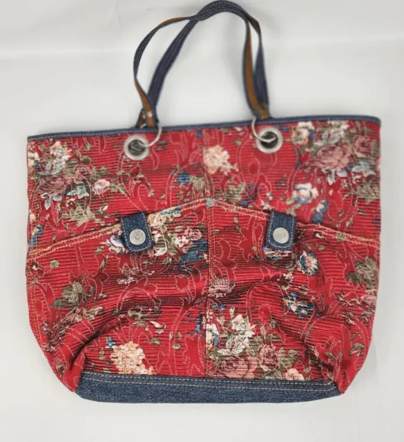 Levi's Floral Y2K Style Shoulder Handbag Tote  Red Blue Hobo Boho