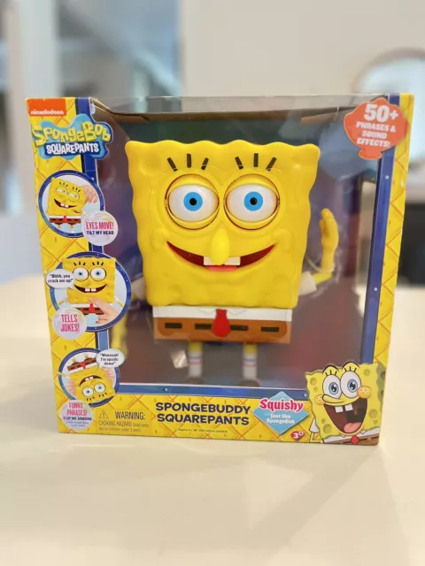 NEW Spongebuddy Squarepants SpongeBob Squarepants Squishy Talking Toy Rare NIB