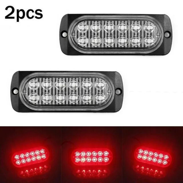 2x Heck Rot Nebel 12 LED Lampe Licht 12V-24V Universal für LKW Auto Bus #