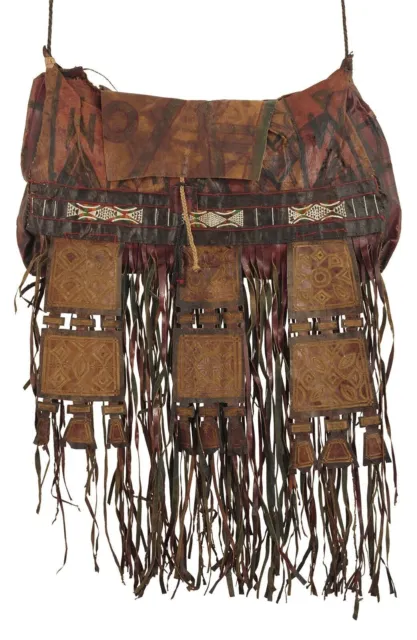 Authentic Old Tuareg Leather Bag from Niger A Tapestry of Saharan Craftsmanship