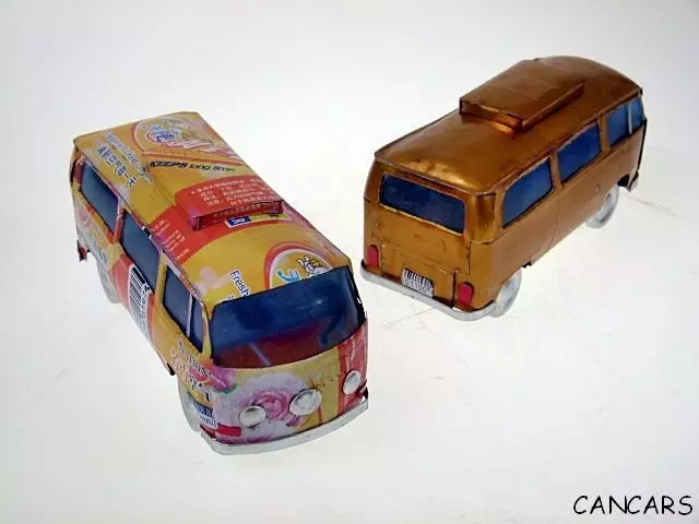 Volkswagen Bus VW T2b Bully Camper = 12 cm Blechauto Blechmodell Blechspielzeug