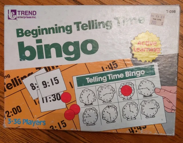 TREND EDUCATIONAL AID Bingo Beginning Telling Time 1987 235 players