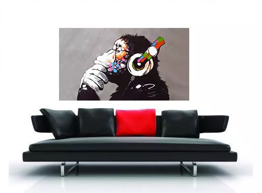 CANVAS Street Art Print DJ MONKEY chimp PAINTING  wall decor 2