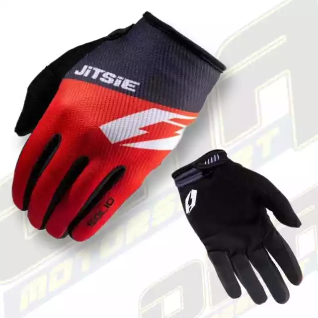Jitsie G2 Solid RED - Trials Trial Bike Riding Gloves - NEW UK SELLER