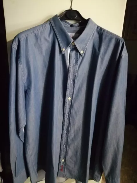 Camicia Vintage Barbour Denim Jeans Con Bottoni.