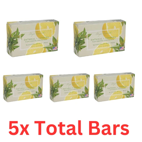 Barra jumbo barra de avena y limón Shugar Soapworks jabón vegano, lote de 5, EE. UU.