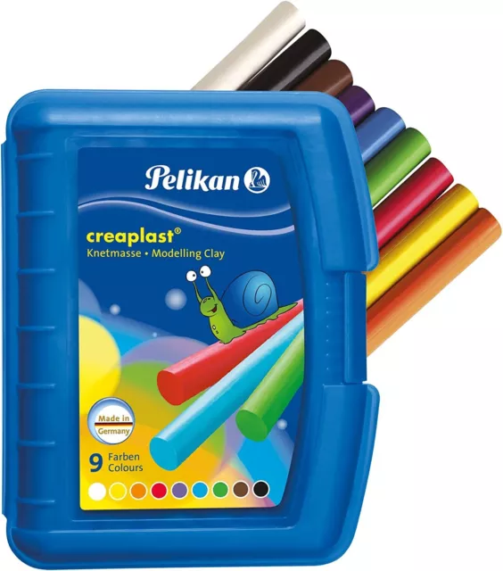 Pelikan Knete Creaplast 9 Farben blau Knetmasse für Kinder Kinderknete in Box