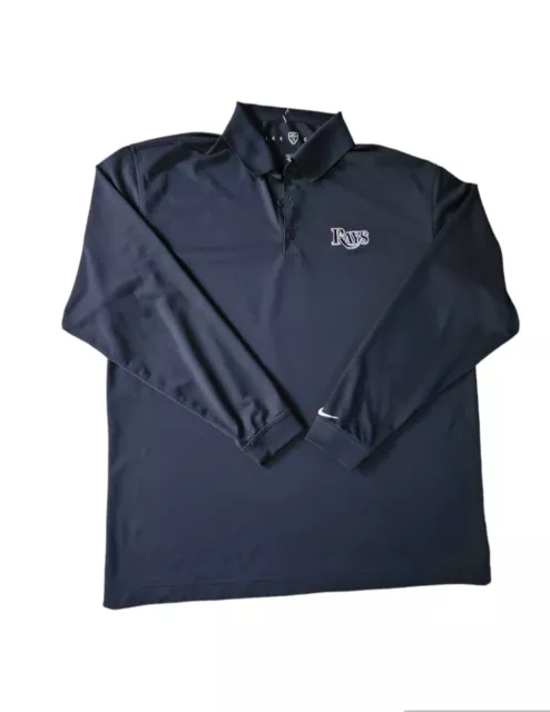 TAMPA BAY RAYS Nike Golf Dri-Fit Blue Long Sleeve Polo Shirt Men's Size ...
