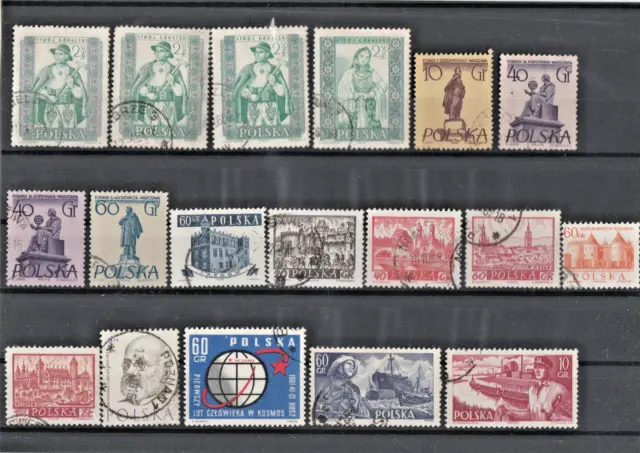 Wertvoller Posten POLSKA 18 Briefmarken gestempelt ab 1960