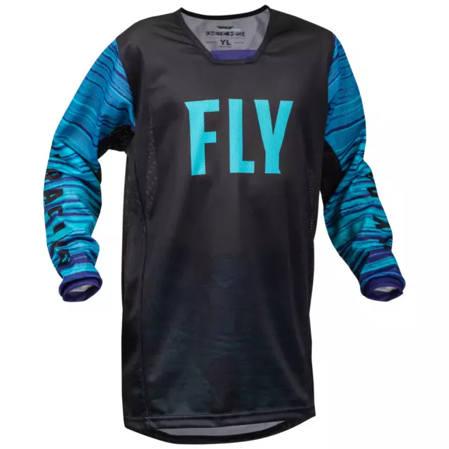 FLY Racing Kinetic Mesh Youth Jersey (Black/Blue/Purple) - MX/MTB/BMX/Off-Road