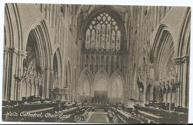 Sepia Vintage Postcard of Wells Cathedral, Choir East. (Frith's)