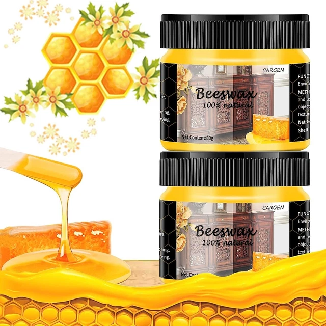 Beeswax Furniture Polish Wood Seasoning Beeswax for Furniture Wood Wax Pack 2