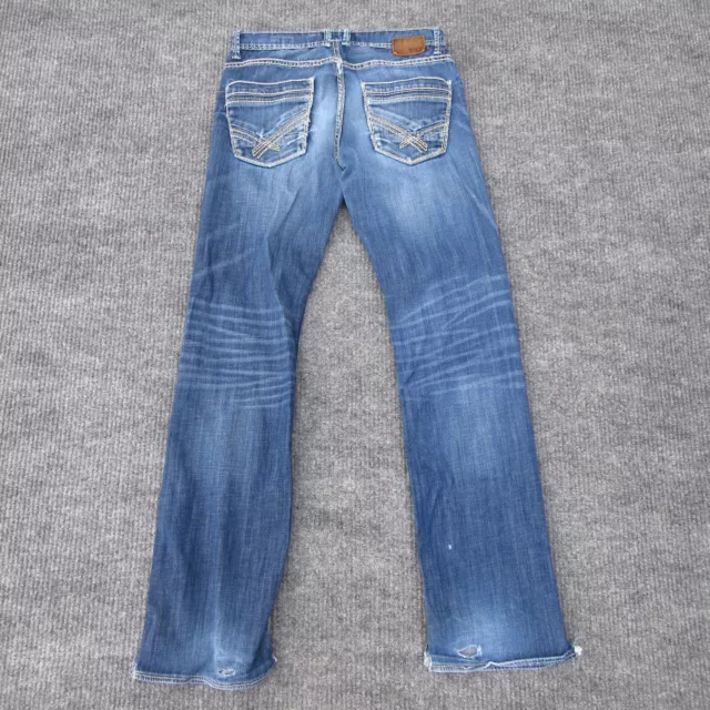 BKE Jeans Mens 29x33 Blue Jake Straight Leg Demin Pants Distressed Trashed