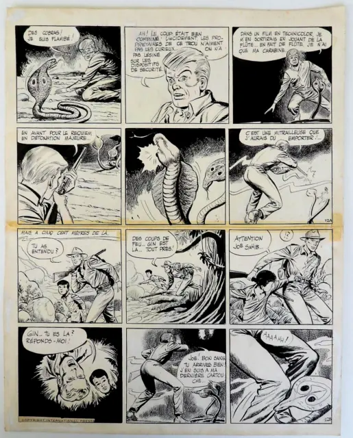 Planche originale encre de chine Tiger Joe par Gérald Forton