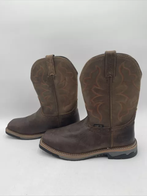 JUSTIN MEN'S CARBIDE Western Work Boots Brown Size 10.5D $74.99 - PicClick
