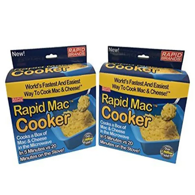 Rapid Mac Cooker | Microwave Macaroni & Cheese in 5 2 Count (Pack of 1), Blue