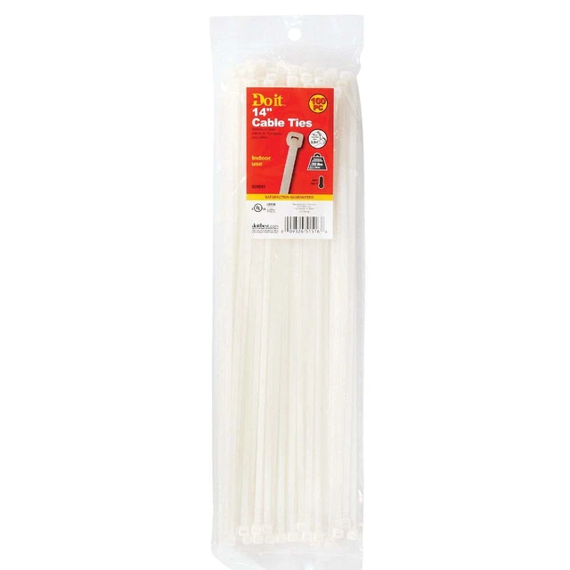 Hazlo 14 pulgadas x 0,189 pulgadas Corbata de cable de nailon moldeado de color natural (paquete de 100) SIM