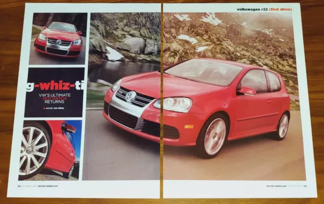 Volkswagen 2008 R32 Magazine Print Article Motor Trend First Drive Vw's Ultimate