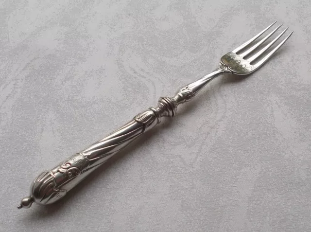 Rare Large Fish Fork IN 800er Silver Wilkens Mod. 116 Um 1880