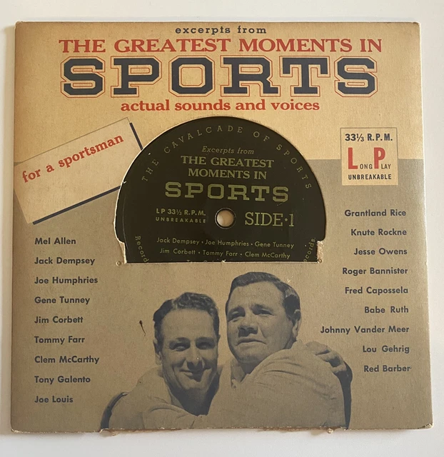 Greatest Moments in Sports 7-inch 33⅓ rpm 1955 Gillette Razor Record (3A)