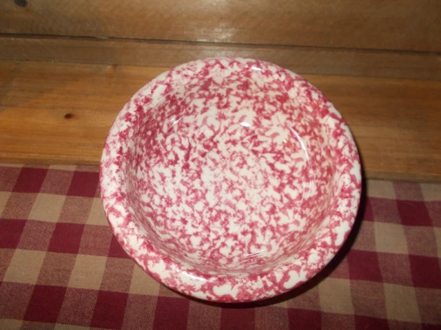 Workshops Gerald Henn Spongeware Pottery Rose Cereal Bowl 6 1/2"