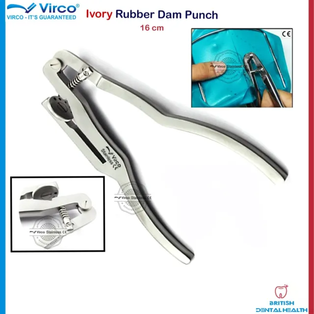 Ivory Rubber Dam Clamp Punch Perforation Endodontic Stainless Steel Dental