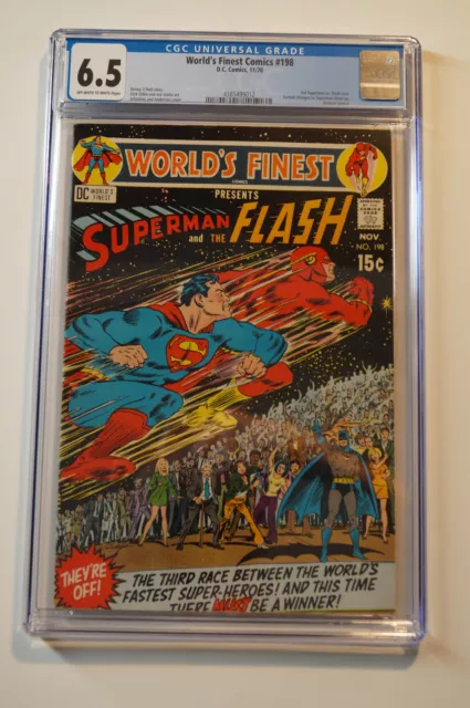 WORLD'S FINEST COMICS #198 in CGC 6.5 FI+, 3rd. Superman/Flash race, Swan cover.