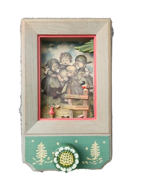 Vintage ANRI THORENS Wood Music Shadow Box  Born Free Switzerland Wall Hanger