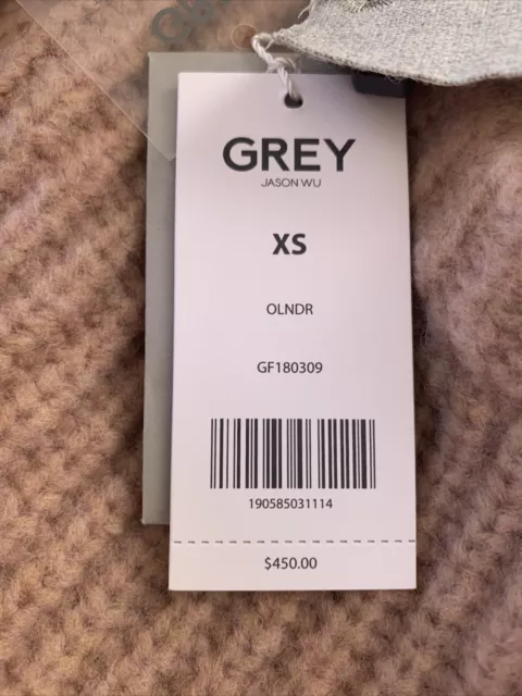 NWT Grey Jason Wu Olympia Merino Wool Blend Sweater In Oleander Size XS 3
