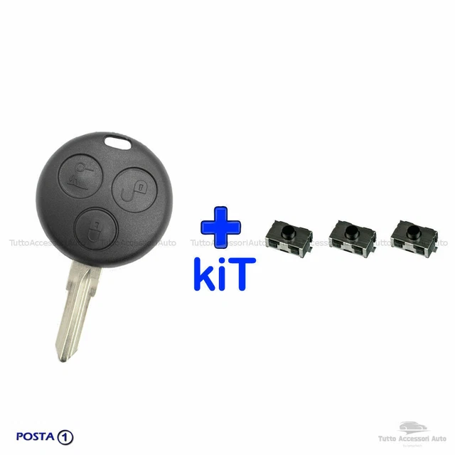 Guscio Chiave Scocca Micropulsanti Telecomando Chiave 3 Tasti Smart 450 Fortwo