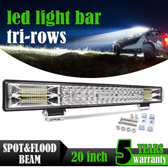 Tri-Row 20Inch 1630W LED Light Bar Flood Spot Offroad Work Lights 4WD Truck ATV