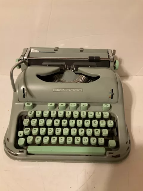 Hermes 3000 Typewriter Hebrew keys 1960s