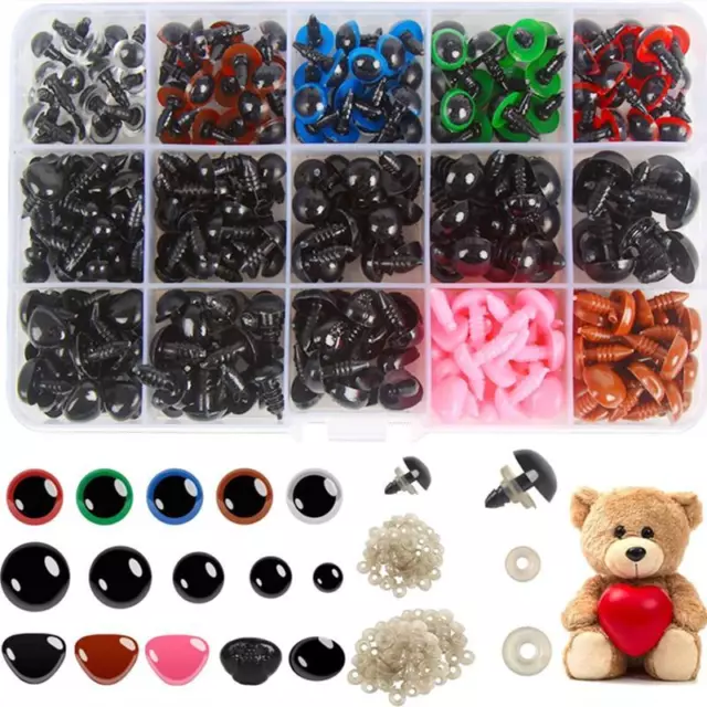 560Pcs Plastic Safety Eyes Set For Teddy Bear Doll Toy Animal Felting DIY 6-14mm