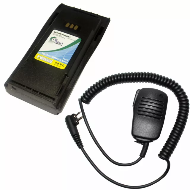 Battery & Shoulder Speaker Mic for Motorola CP200, EP450