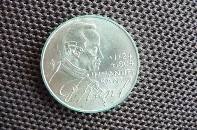 5 DM Münze, Gedenkmünze,  250. Geburtstag Immanuel Kant, 1974 D, BRD, top