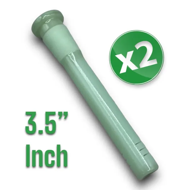 3.5" Downstem Glass Hookah (18mm to 14mm) Tobacco Water Pipe Bong Slider - Green