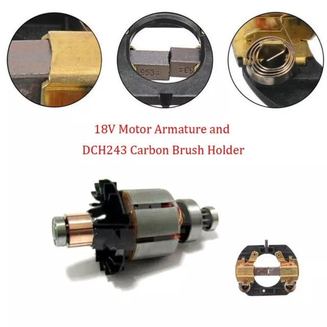 Support de brosse en carbone stable et durable et armature moteur 18 V pour DCH2