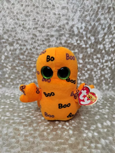 TY Beanie Boos, Ghoulie, Orange Ghost, Boo, Halloween, 6" soft toy